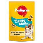 16 x 140g Pedigree Tasty Bites Minis Dog Treats Cheesy Nibbles Cheese & Beef