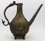 LARGE MUGHAL ISLAMIC ENGRAVED BRASS EWER INDIA 18TH CENTURY