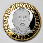 ANDREW MOUNTBATTEN WINDSOR Silver & 24ct Gold Charity Coin. Formerly Prince 2026