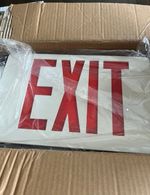 Gruenlich LED Exit Sign Emergency Light Combo 4-Pack Double Sided Open Box