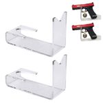 2Pack Acrylic Rack Clear Handgun Stand+Anti-slip Strip Gun Display Holder