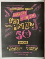 Sex Pistols Frank Carter Live Tour Dates 2026 50 Punk News Advert Poster 14x11”