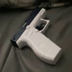 Plastic Traditional Water Gun Pistol Toy White & Black Age 4-7