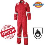 Dickies Flame Retardant Boilersuit Pyrovatex Lightweight Coverall Red FR5401