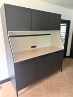 SieMatic Modern Matte Grey Kitchen Units w/ White Worktop & Built-In Oven Set