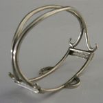 UNUSUAL STERLING SILVER COMBINATION NAPKIN RING NAME PLACE HOLDER c1900