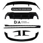 GLOSS BLACK BODY KIT BMW 1 SERIES F40 18-24 FRONT SPLITTER REAR DIFFUSER SPOILER