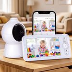 2K 2.4GHz WiFi Baby Monitor Camera, Phone App & 5'' Screen Control Night Dsehzvi