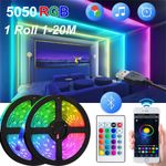 LED Strip Lights 1-20m RGB Colour Changing 5050 Tape Cabinet Kitchen TV Lighting