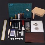 62pcs Leather Craft Tools Stitching Carving Sewing Working Saddle Cutting Kit UK