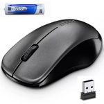 BLACK WIRELESS CORDLESS 2.4GHz MOUSE USB DONGLE SCROLL FOR PC LAPTOP MAC UK