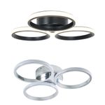 Litecraft Cleo Ceiling Light 3 Ring Bathroom Flush Mount LED Fitting - 2 Colours