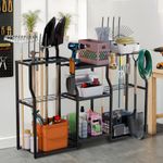 Garden Tool Organizer Corner Garage Storage Rack for Shovel, Rakes, Brooms, Mops