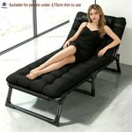 SENSCH Sun Lounger Folding Recliner Chair Garden Outdoor Bed + Mattress & Pillow