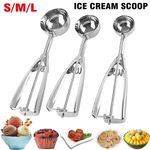 4 or 6cm Cake Mechanical Cookie Dough Ice Cream Scoop Stainless Steel Spoon UK