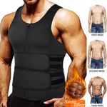 Men's Workout Gym Tank Tops Sauna Suit Neoprene Waist Trainer Sweat Vest T-Shirt