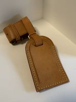 Authentic Louis Vuitton Vachetta Leather Luggage Tag(Free Poignets)