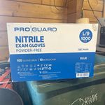 PROGUARD Blue Nitrile Exam Gloves Powder-Free Large (L/9) 1000 (10 Boxes)