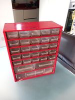Raaco Vintage Metal Small Parts Tools Storage Drawers Red  Some Damage Danish
