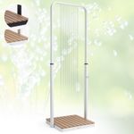 Garden Shower Outdoor Camping Outside Floor Portable Sauna Shower Square Silver 