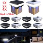 1-4x LED Solar Powered Deck Post Lights Garden Cap Square Landscape Fence Lamps