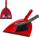 Vileda Dust Pan & Brush Set - 2in1 Brush and Pan Set with Durable Bristles & Eas