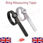 US UK EU HK Ring Sizer Measuring Tool Tape Gauge Finger Size Ruler with Magnifie