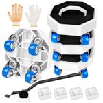Furniture Moving Wheels with Brake, Heavy Duty Furniture Sliders Set with Pry Ba