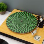 Optical Illusion Record Player Slip Mat Turn Table DJ Hypnotic Pattern Slip Mat