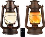 Two Modes Battery Powered LED Lantern Vintage Lantern Flickering Flame  Lamps