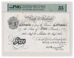 GREAT BRITAIN banknote 5 Pounds 1935 PMG VF 35 Original !