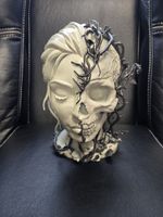 Life & Death Gothic Female Skull Bust 3D Printed Hand Painted Statue 24-25cm