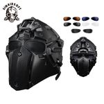 Tactical G4 Helmet Airsoft Paintball CS Full Face Mask Protect Fan Goggles Black