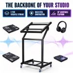 DJ Mixer Stand 12U Adjustable Rack Audio Studio Equipment Movable for Bar Stage