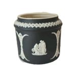 Antique, 1895-1913, Black Jasperware Tobacco Jar By W Lovatt & Son, Langley Mill