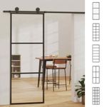 Sliding Door Barn Panel ESG Glass and Aluminium Black HOT