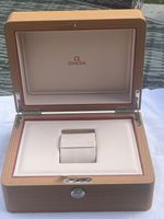 OMEGA new wooden Satin finish presentation box in pristine condition.