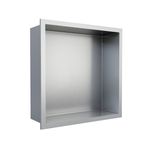 300x300mm Brushed Silver Shower Wall Niche Recessed Bathroom Shelf Storage Unit