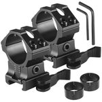 2Pcs QD Adjustable Height Scope Mount 1''/30mm Ring Mount f. 20mm Picatinny Rail