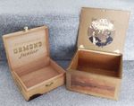 Vintage Empty Cigar Wooden Boxes, "Ormond Junior" & "Fancy Tales" (set of 2)