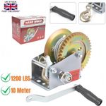 Manual Hand-Winch 1200lbs Boat Trailer Caravan 10m 33ft Cable Length Marine Pull
