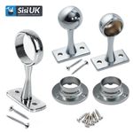Wardrobe Pole Hanging Rail Fittings Chrome Clothes Pole 19mm 25mm Round Tube