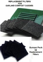 Replacement Odour Filters for Garland Compost Caddies Pk 6-12 Activated Charcoal