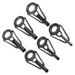 1.6-4mm Fishing Rod Tip Repair Kit 6Pcs, Stainless Steel Ring Guide Black