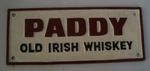 LARGE VINTAGE PADDY OLD IRISH WHISKY HAND PAINTED CAST IRON SIGN BAR MANCAVE PUB