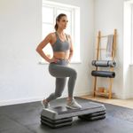 Aerobic Stepper 10.5/15.5/20.5cm Adjustable Exercise Step, Grey