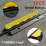 3 Pcs 2-Cable Rubber Electrical Wire Cover 1M Cord Protector Ramp 11000lbs Load