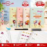 4x Magic Practice Copybook Groove Handwriting Copy Book Calligraphy With Pen Set