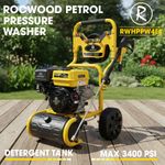 RocwooD Petrol Pressure Washer Max 3400 PSI 7HP Jet Power Recoil Start