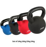 Neoprene Kettlebell 14-24kg Sets Cast Iron Weights Home Gym Fitness Exercise